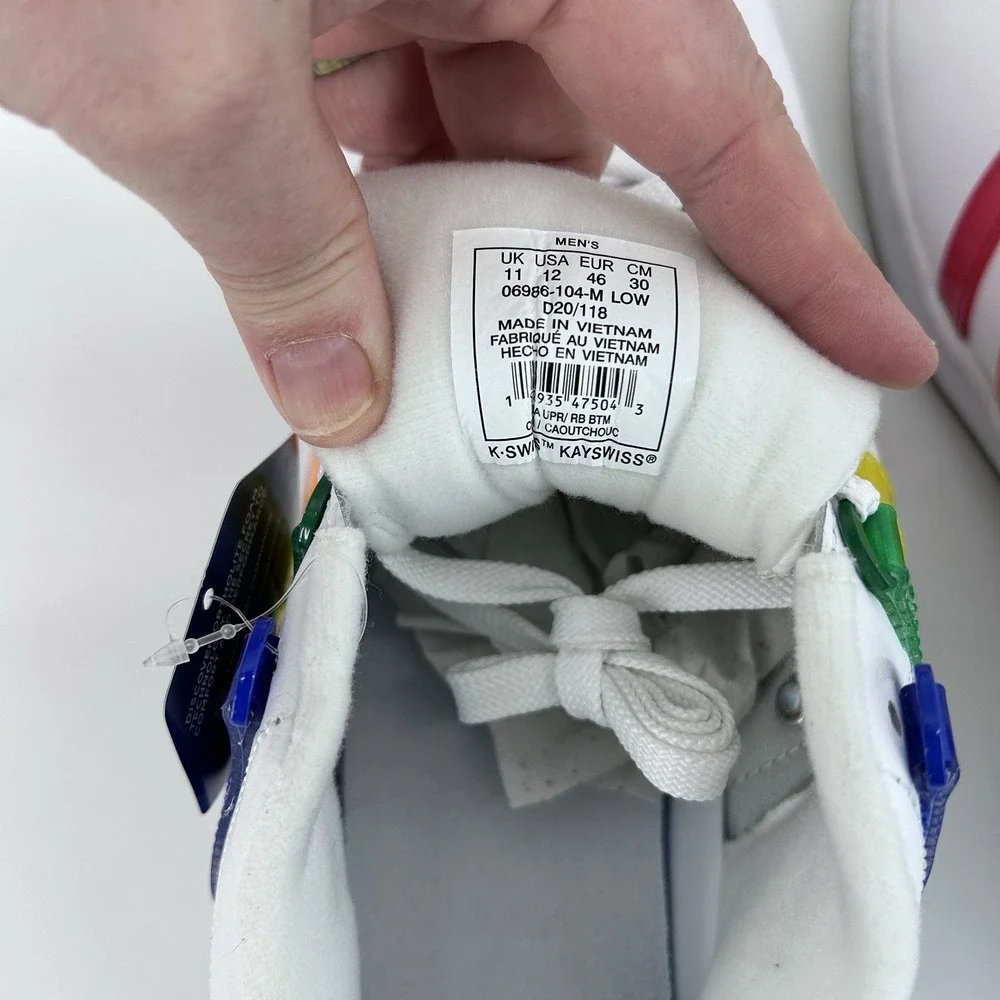 K Swiss NOH8 Rainbow Stripe Sneakers Mens 12 Pride Month Streetwear Retro